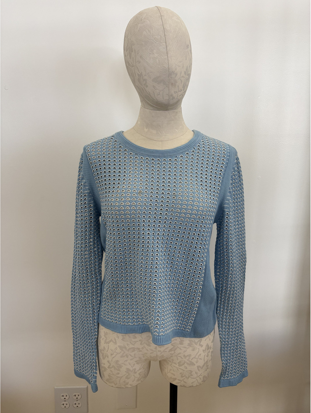 Tory Burch Blue Net Knit Sweater